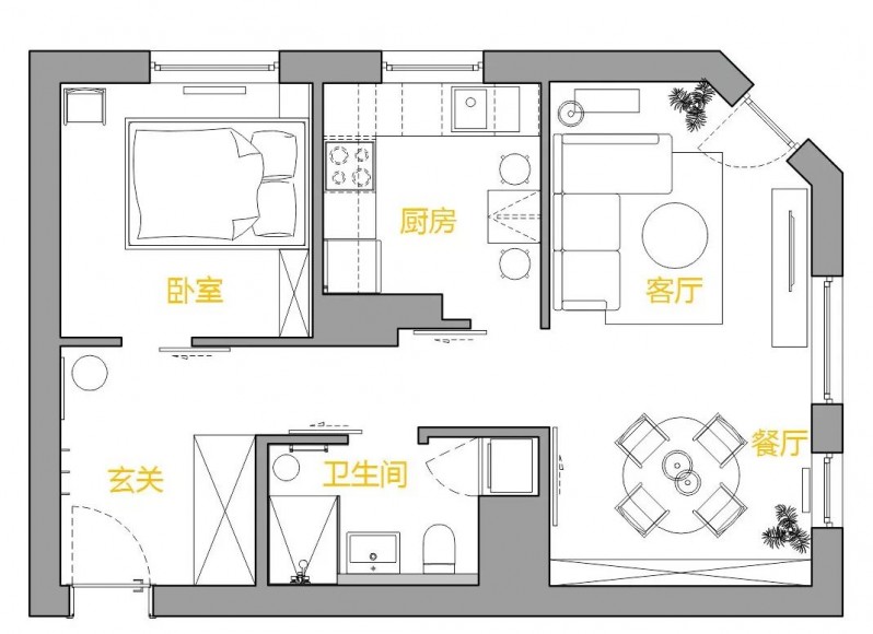 45北欧风格公寓装修效果图